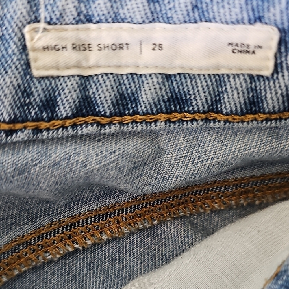 PacSun Size 28 VSCO High Waisted Cotton Denim Blue Cotton Women's Shorts - Picture 7 of 8